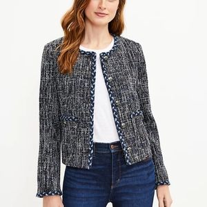 Loft cropped tweed jacket xxsp